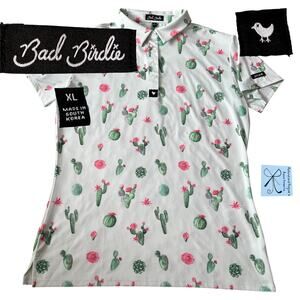 Bad Birdie Cactus and Succulents Golf Polo Sz XL